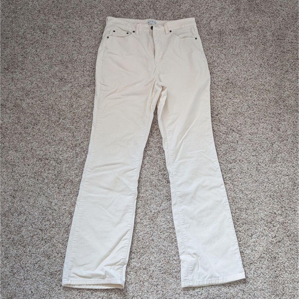 Wonderly High-Rise Ivory Bootcut Corduroy Pants Size 10